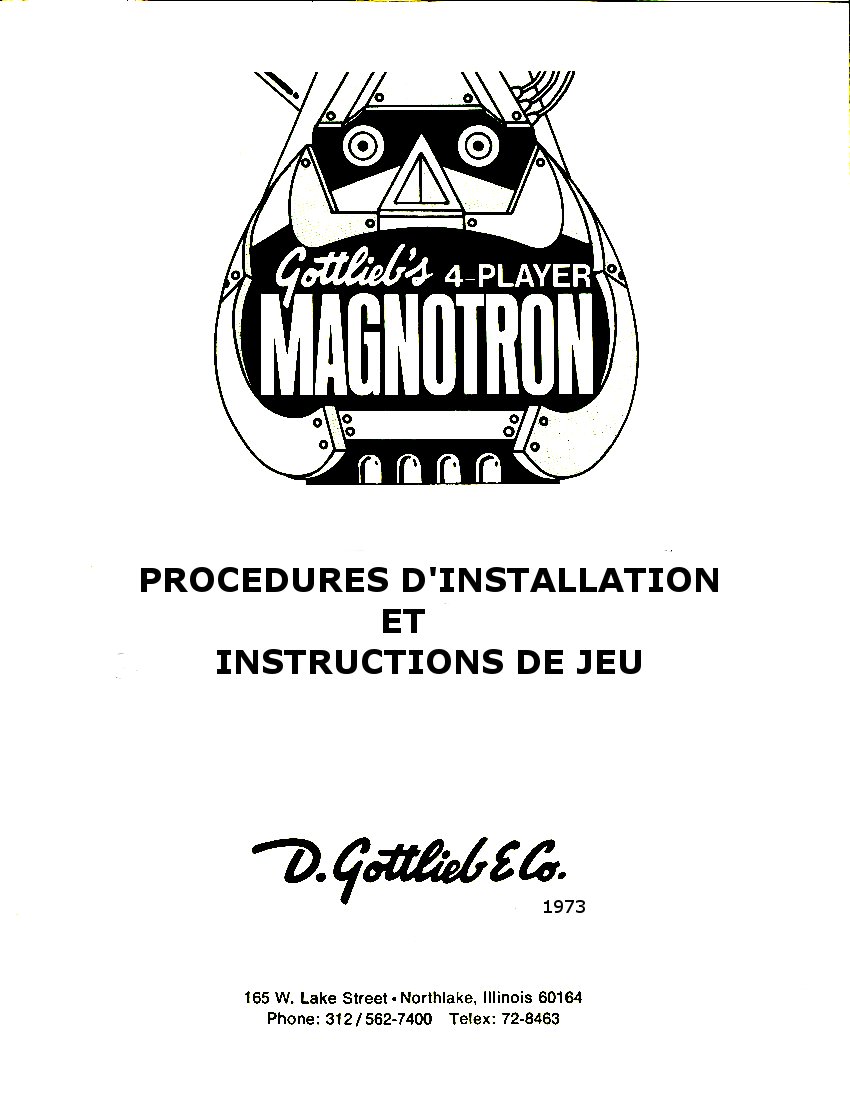 Manuel instruction MAGNOTRON 1973 FR